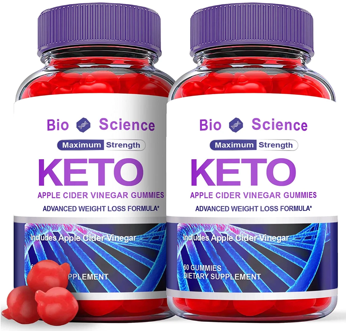 (2 BOTTLES) Bio Science Keto ACV Gummies Original BioScience Weight Loss Support