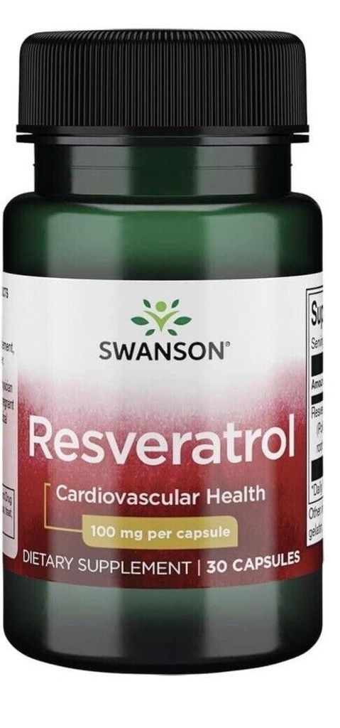 Swanson RESVERATROL 100 mg 30 Capsules Exp 12/26 Cardiovascular Health FREE SHIP