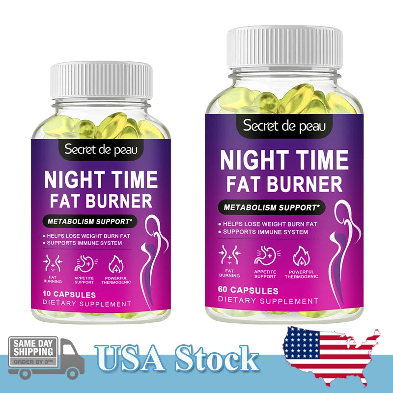 10/60Pcs Night Time Burning Fat Capsules,Weight Loss, Appetite Suppressant Caps