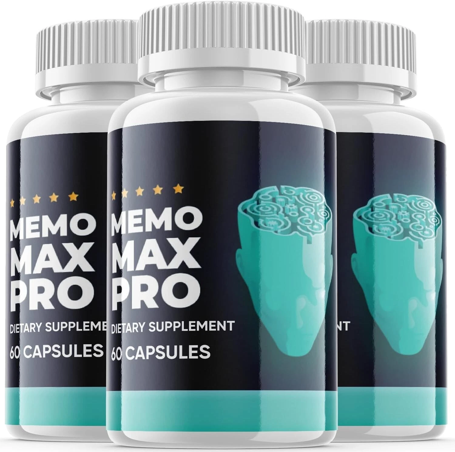 3- Memo Max Pro Nootropic Supplement - Brain Productivity Support - 180 Capsules