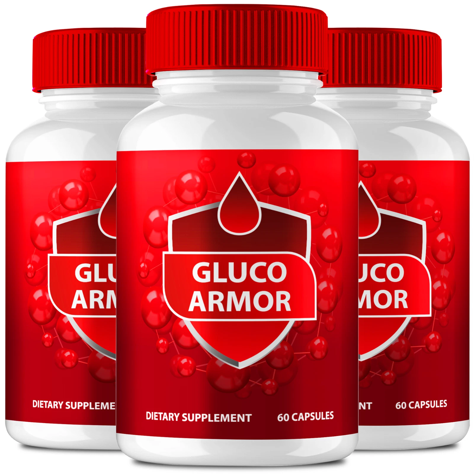 (3 Pack) Gluco Armor Blood Health Pills GlucoArmor Blood Sugar Support Capsules