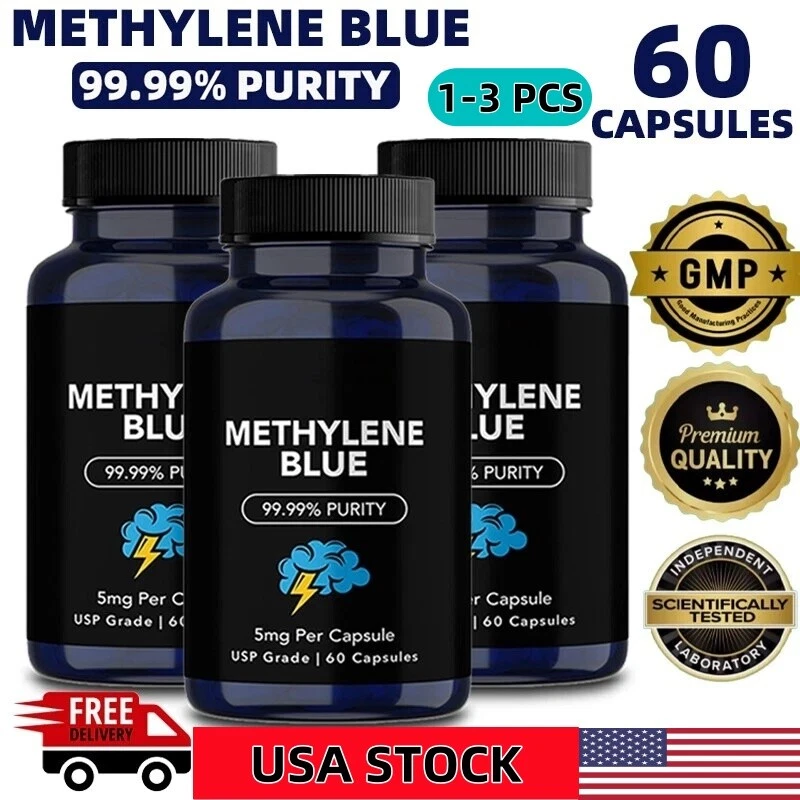 1-3PC Methylene Blue Capsules 5mg - USP Grade, 99.99% Purity, 60 Caps Hot Sale