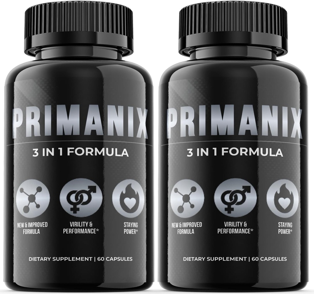 (2 Pack) Primanix Pills - Male Vitality Supplement Pills, Vegan - 120 Capsules
