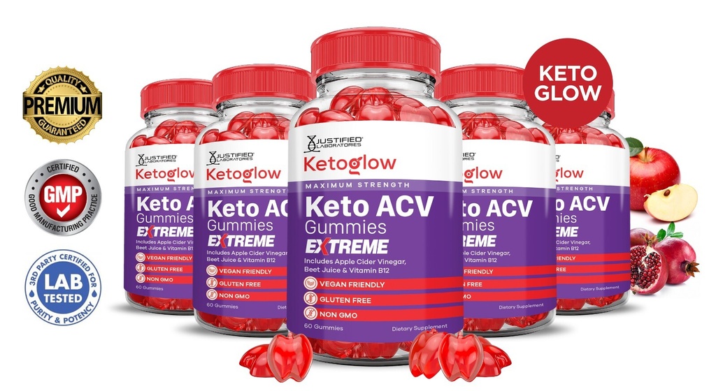 Keto Glow Keto Extreme ACV Gummies 2000MG Apple Cider Vinegar 300 Gummys