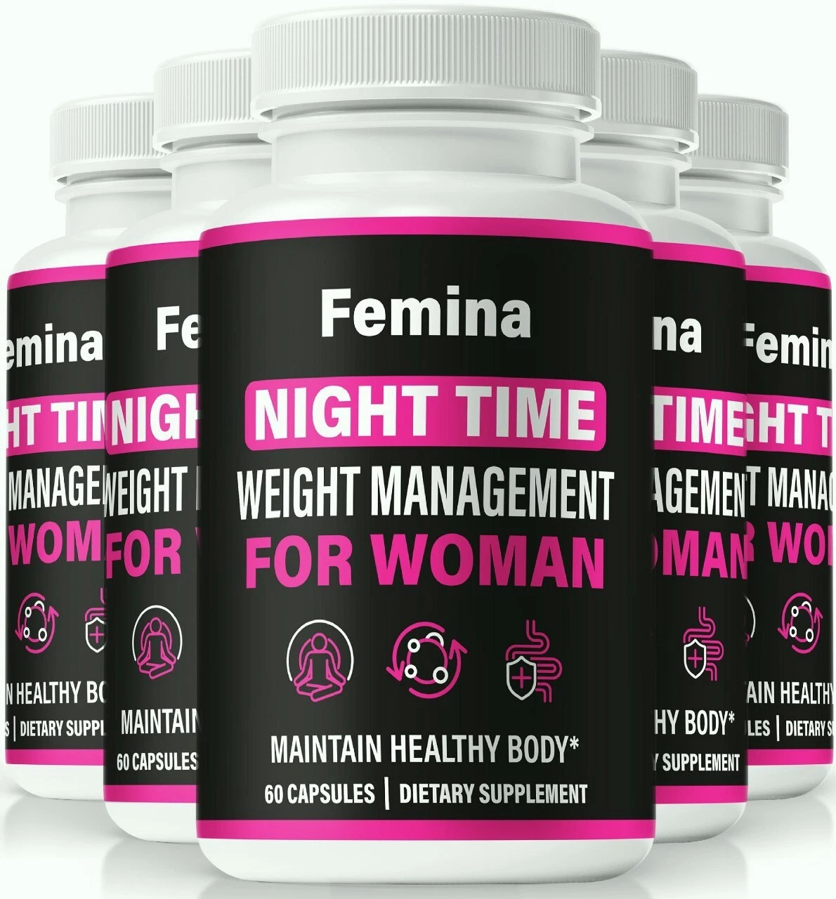 (5 Pack) Femina Nighttime Weight Loss Capsules for Women