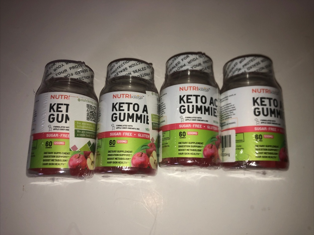 4 Bottle Lot Nutri Krisp keto acv gummies 120 Gummies 1/2026 Weight Loss Love F