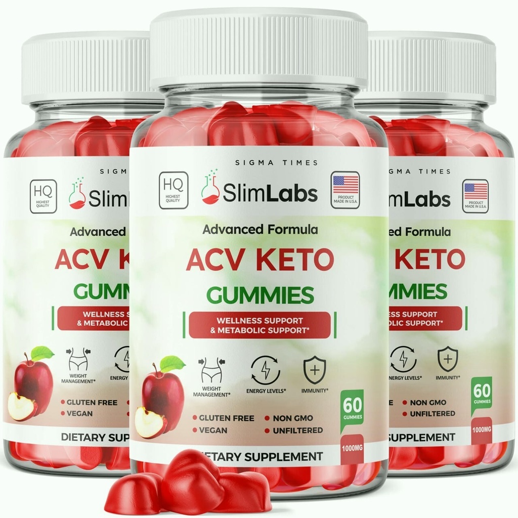 (3 Pack) SlimLabs Keto Gummies - ACV Gummies for Advanced Weight Loss