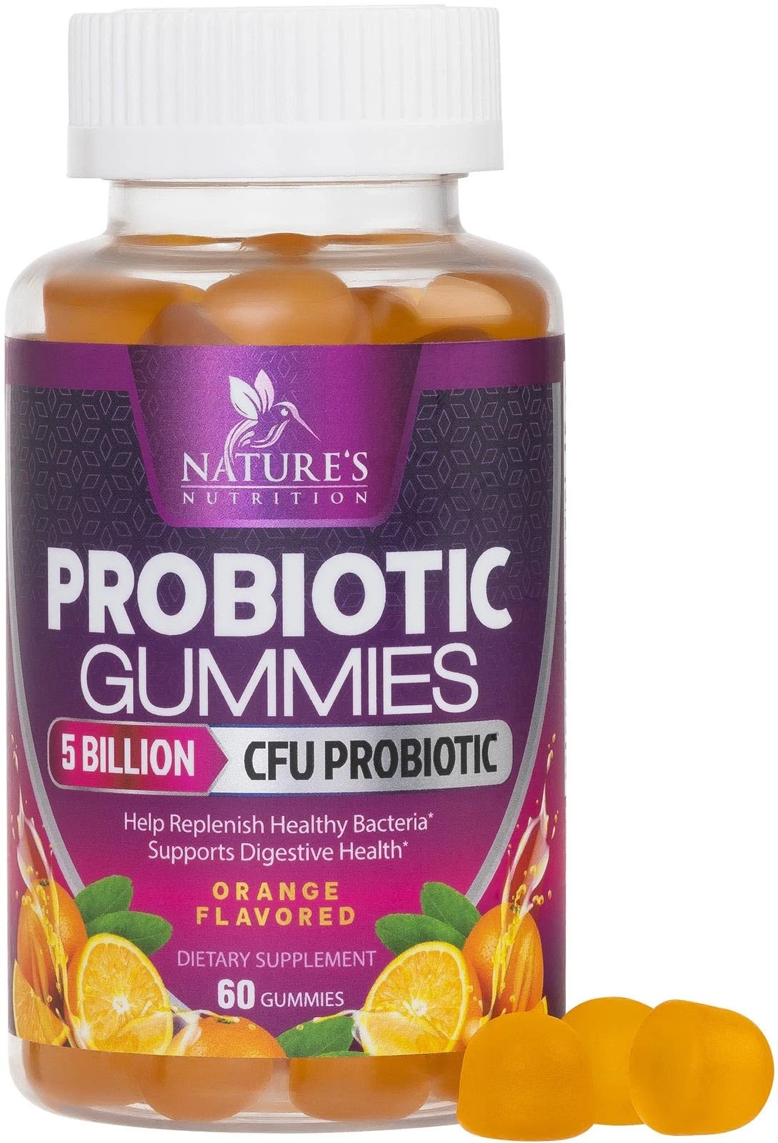 Probiotic Gummies for Women & Men's Digestive Health, 5 Billion CFU, Best Daily