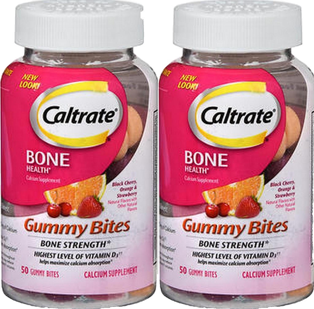 CALTRATE GUMMY BITES Calcium +D 50 ct ( 2 pack ) PHARMACY FRESH! --