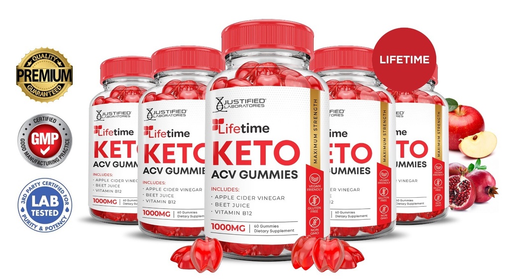 Lifetime Keto ACV Gummies 1000MG Apple Cider Vinegar 300 Gummys