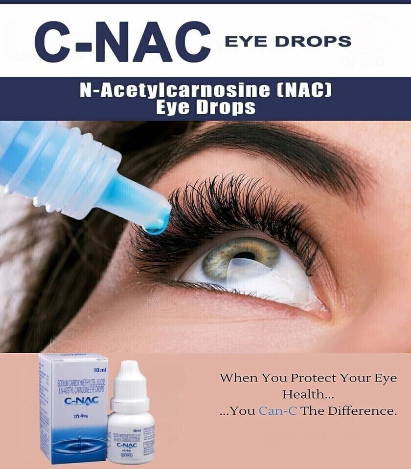 C-NAC Eye Drops, N-Acetyl-Carnosine Eye Drops - 10 ml (Pack of 10) Free Shipping