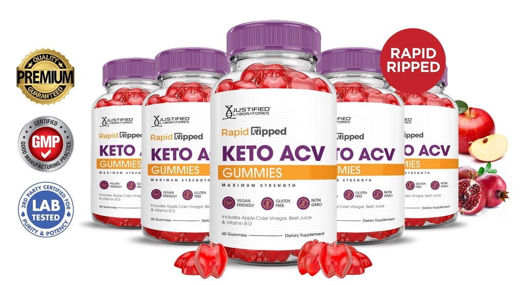 Rapid Ripped Keto ACV Gummies 1000MG Apple Cider Vinegar 300 Gummys