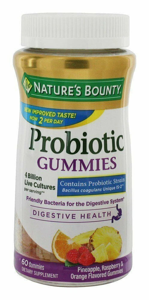 Nature's Bounty Probiotic Gummies Digestive Health Orange Flavored 60 Ct 3 Pack