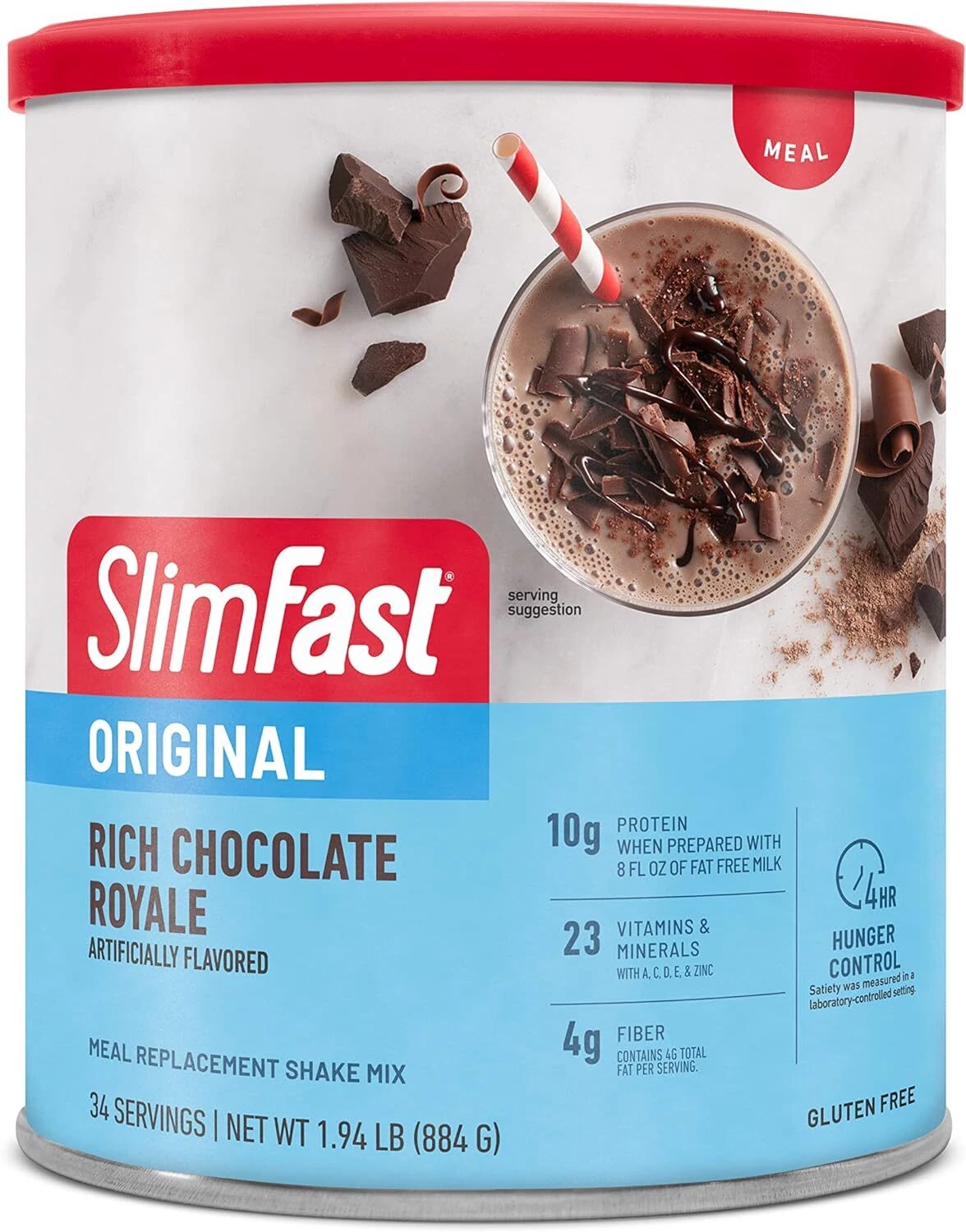 SlimFast Meal Replacement Powder, Original Rich Chocolate Royale, Shake Mix, 10g