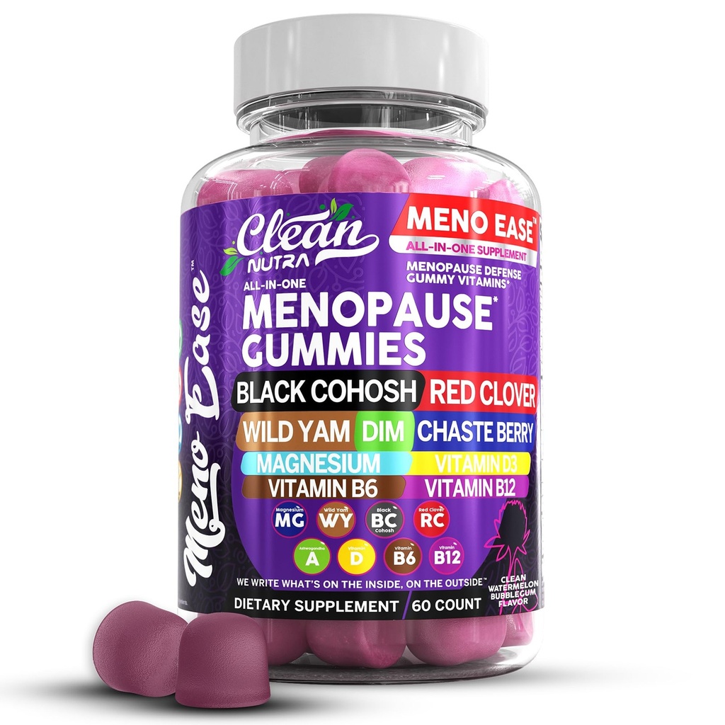 Menopause Supplement for Women Gummies with Black Cohosh, Wild Yam, DIM, Magnesi