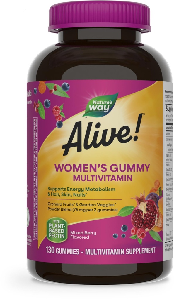 Nature's Way Alive! Women's Gummy Multivitamins, B-Vitamins, Mixed Berry*05/2026