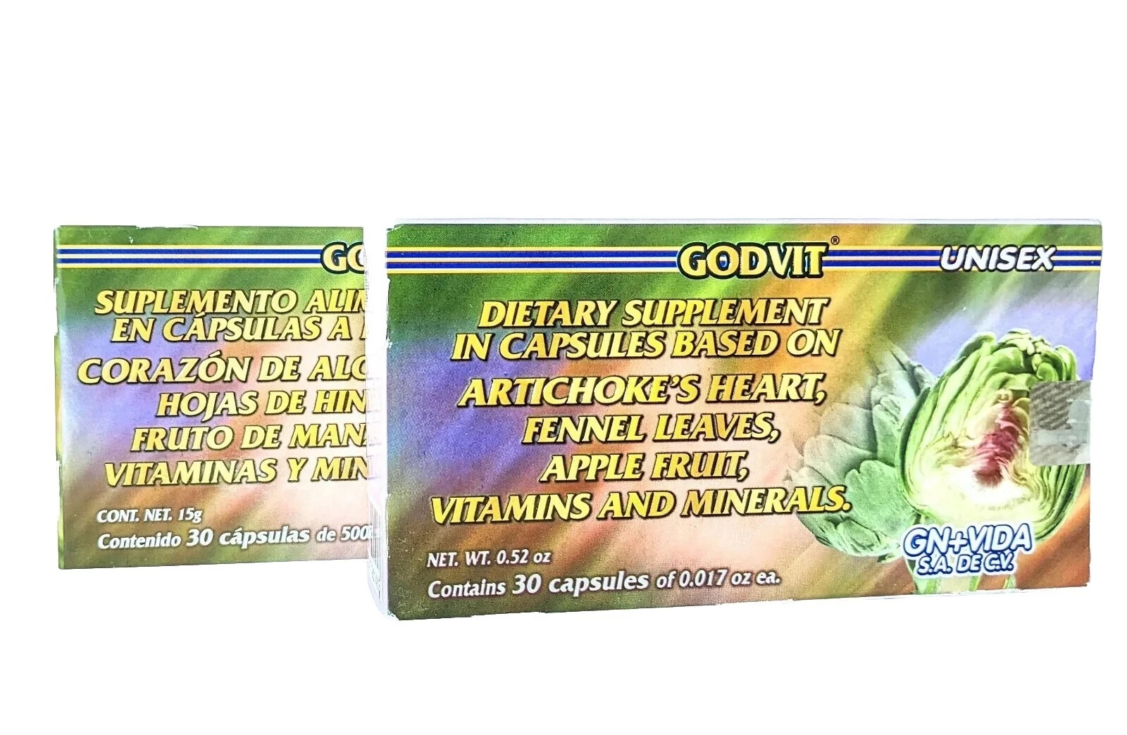 2 PACK! 100% AUTHENTIC Alcachofa Frasco con 60 Capsulas