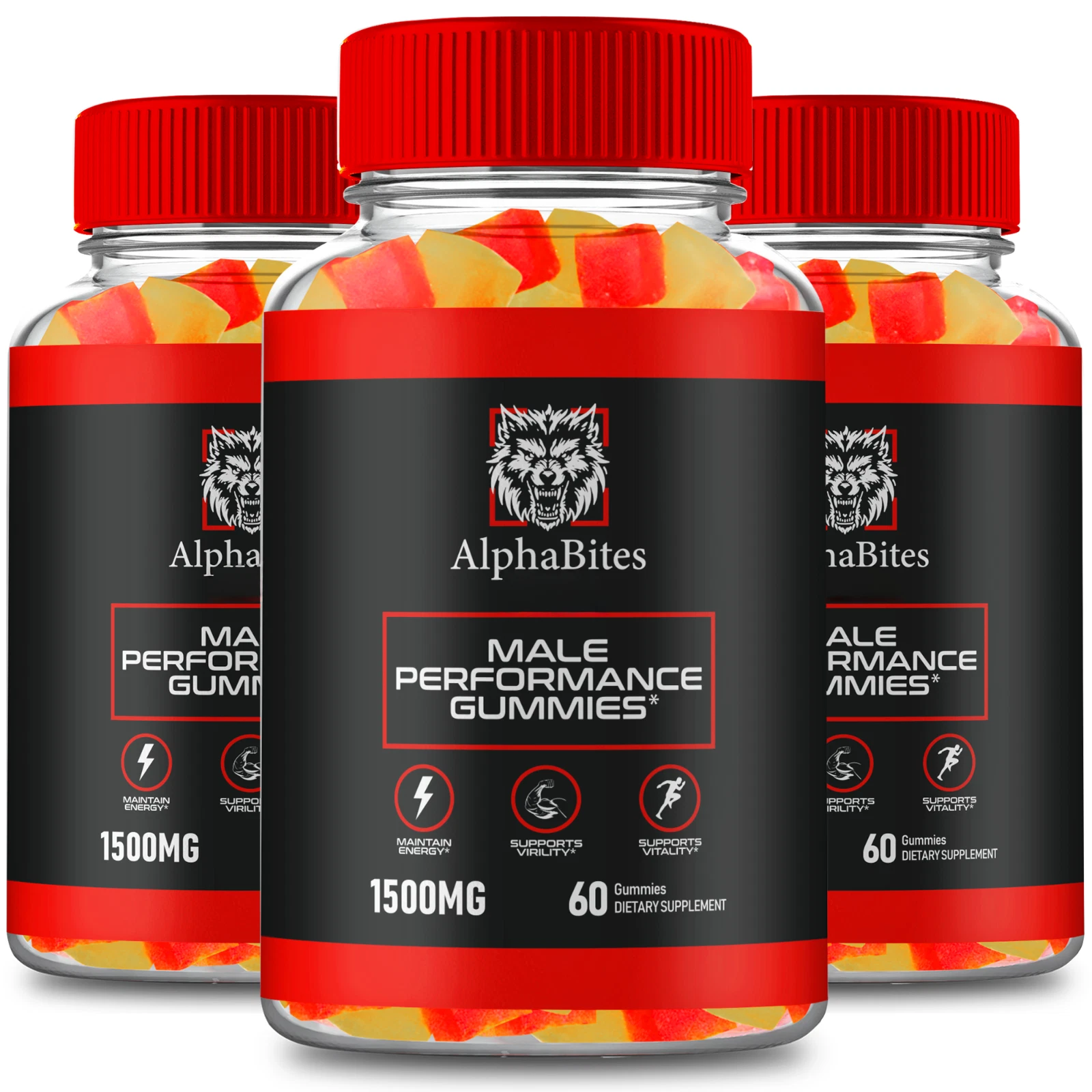 (3 Pack) AlphaBites Advanced Men Health Gummies, Alpha Bites Gummy (180 Gummies)