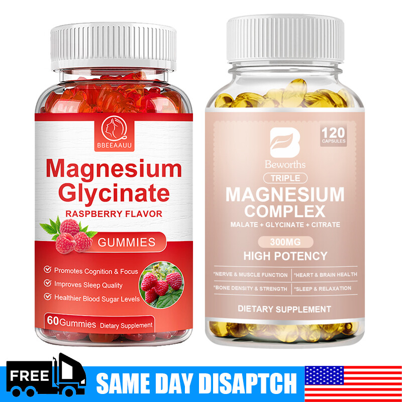 Magnesium Glycinate Gummies High Strength 500mg Stress & Anxiety Relief Capsules
