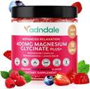 90 CT Magnesium Glycinate Gummies 400 Mg/Serv - with Ashwagandha, Magnesium Mala