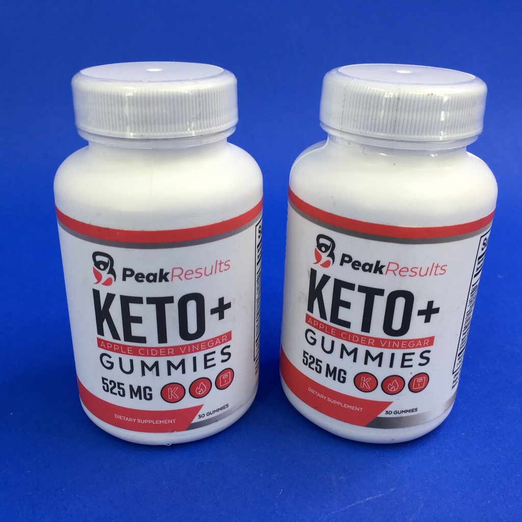 Peak Results Keto + Apple Cider Vinegar 525 MG 30 Gummies (Lot of 2)