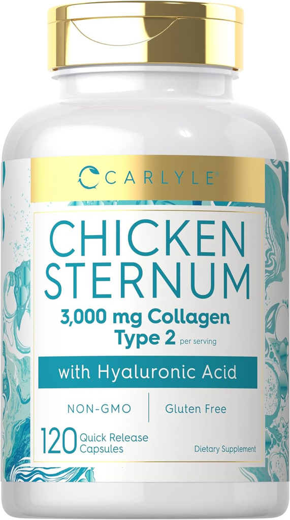 Chicken Sternum Cartilage Collagen Type II 3000Mg 120 Capsules with Hyaluronic A