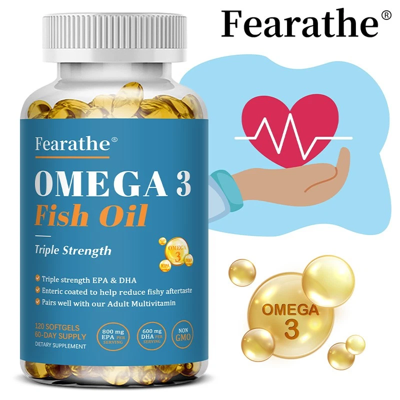 Omega-3 Fish Oil Triple Strength DHA EPA Improve Heart Brain Skin Nail Health