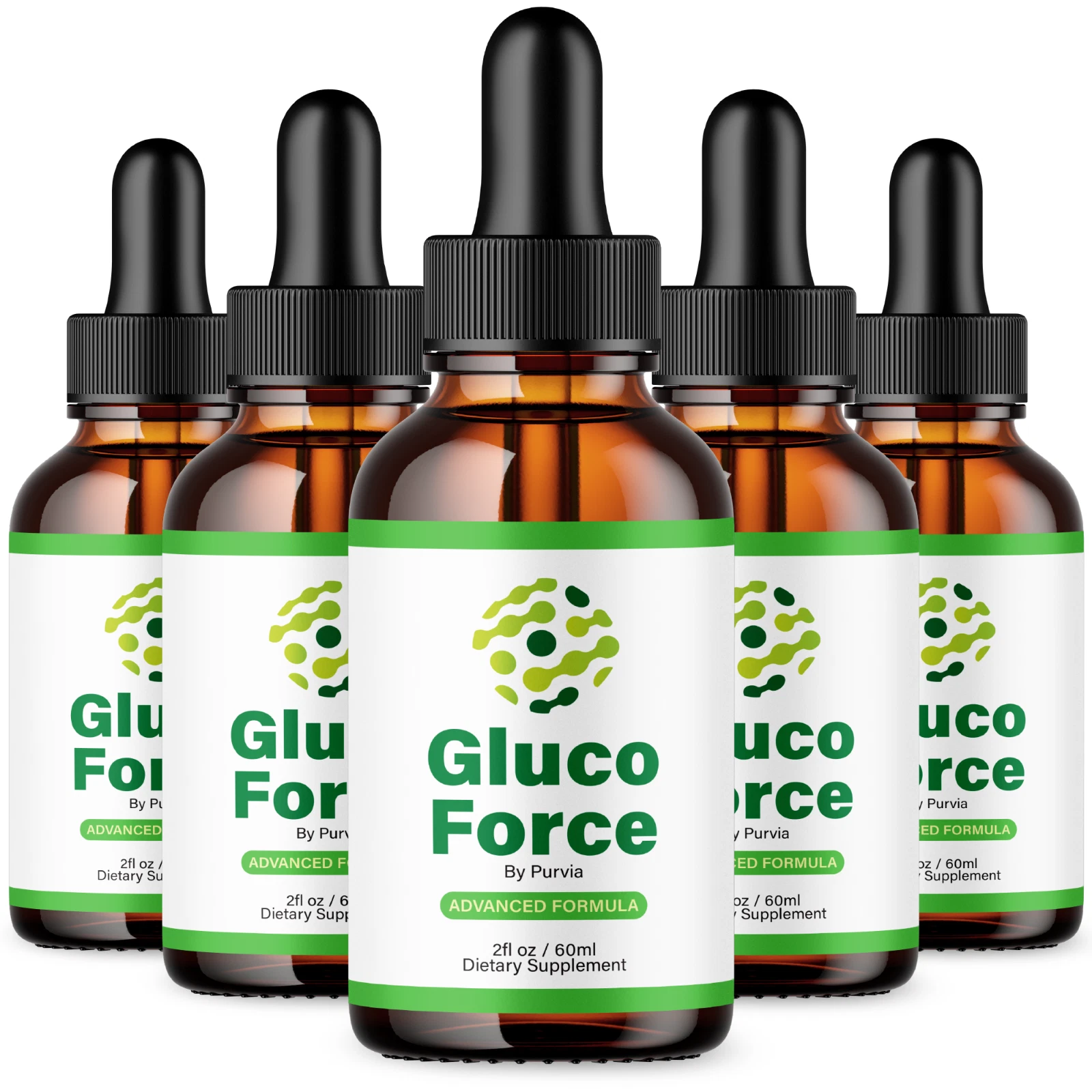 (5 Pack) Gluco Force Drops Extra Strength Formula Supplement Maximum Strength