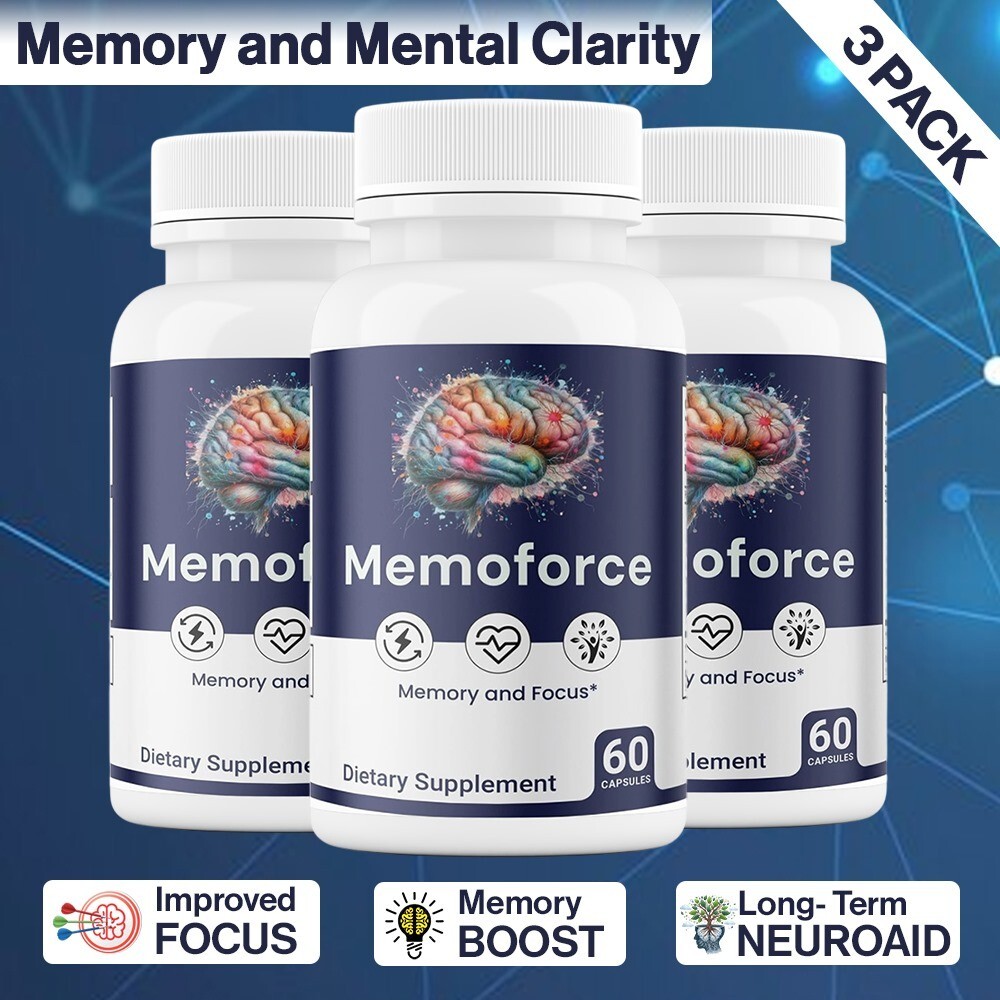 (3 Pack) MemoForce Memory Capsules, Supplement for Brain Support (180 Capsules)