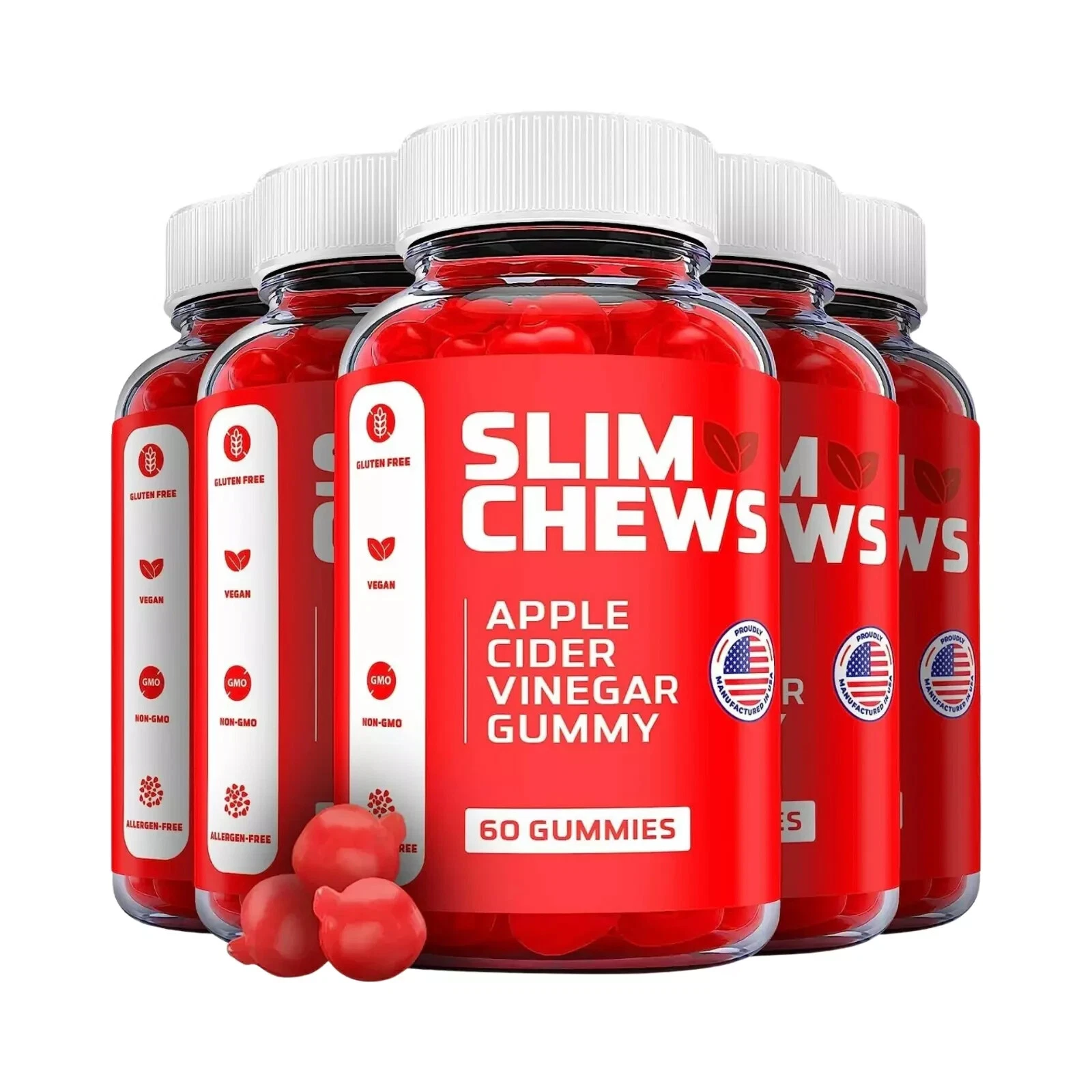 SlimChews Keto ACV Gummies Weight Loss Gluten-Free Supplement 300 Gummies 5-Pack