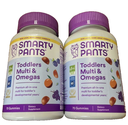 2 X SmartyPants Toddler Formula Multi & Omegas Vitamin Gummies 70 ct Exp.04/26