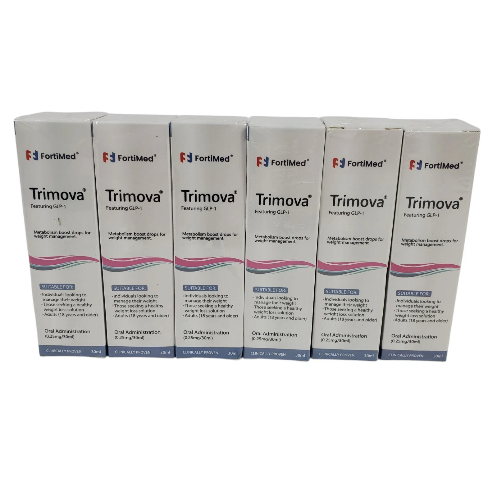 FortiMed Trimova GLP-1 Metabolism Boost Oral Drops Weight Loss 30ml NEW Six Pack