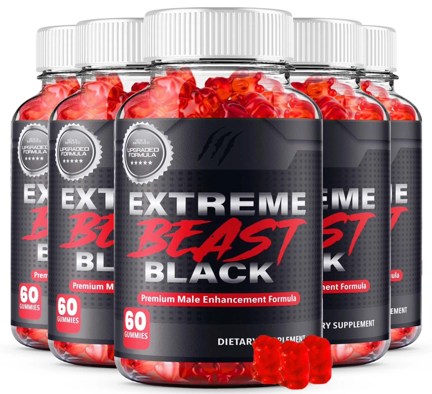 Extreme Beast Black Chew Gummies Male Enhancement Formula (300 GUMMIES) 5 PACK