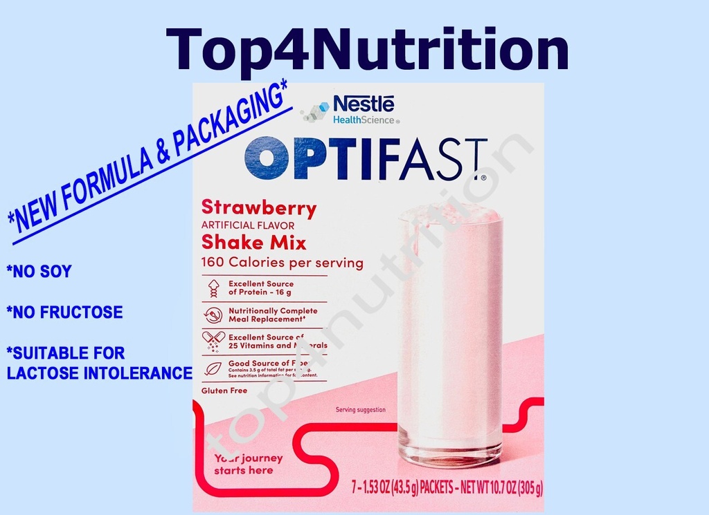 OPTIFAST STRAWBERRY POWDER SHAKES 10 BOXES 70 SERVINGS NEW FORMULA