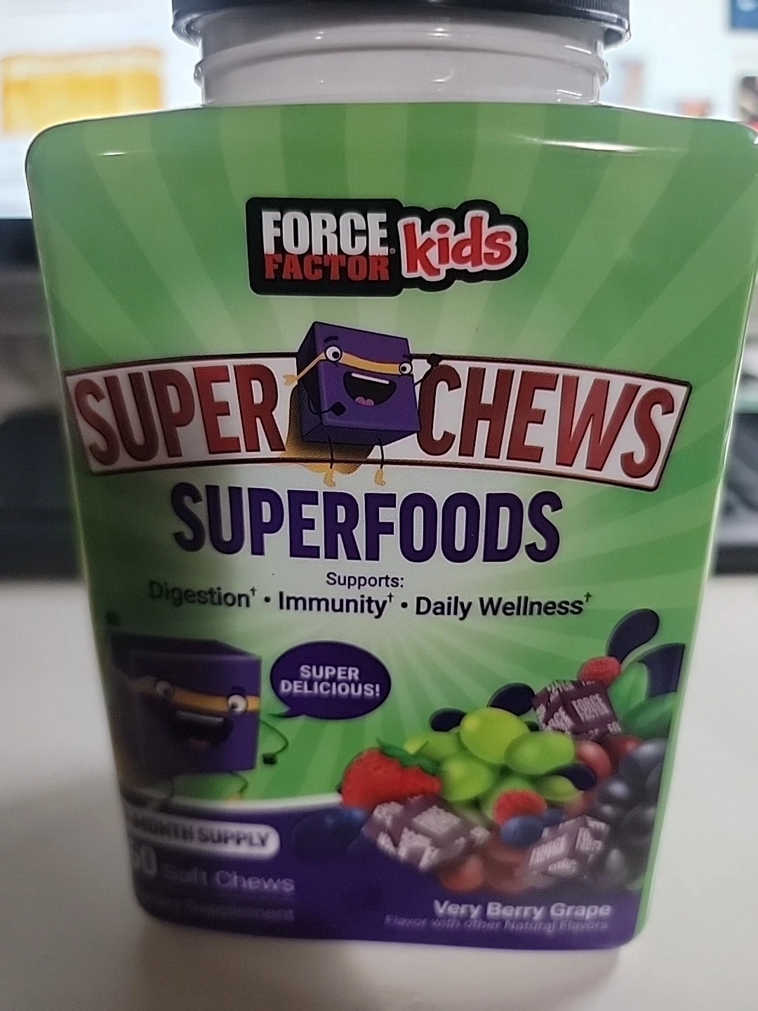 FORCE FACTOR Kids Superfood Super Chews, Vitamins and Immune Support EXP 3/26/26