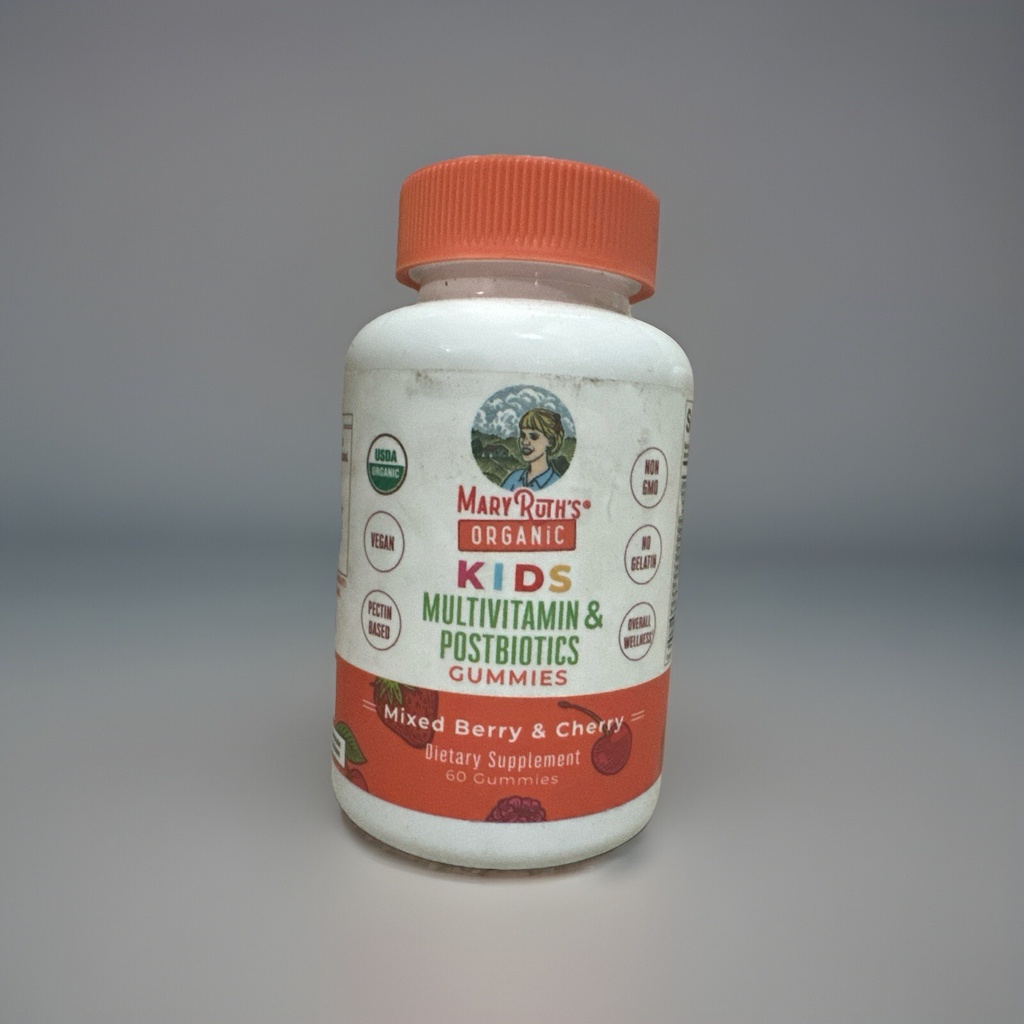 MaryRuth Organic Kids Multivitamin + Postbiotics Gummies Vegan 4+ Ages | 60 Ct