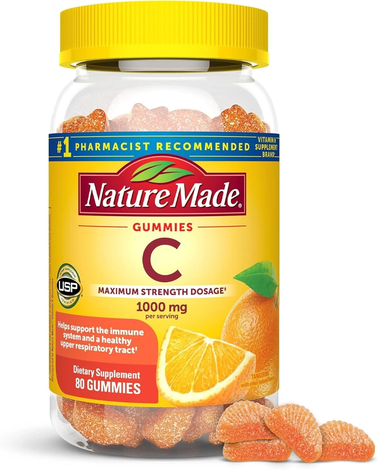 Nature Made Maximum Strength Dosage Vitamin C 1000mg per 80 80 Vitamin C Gummies