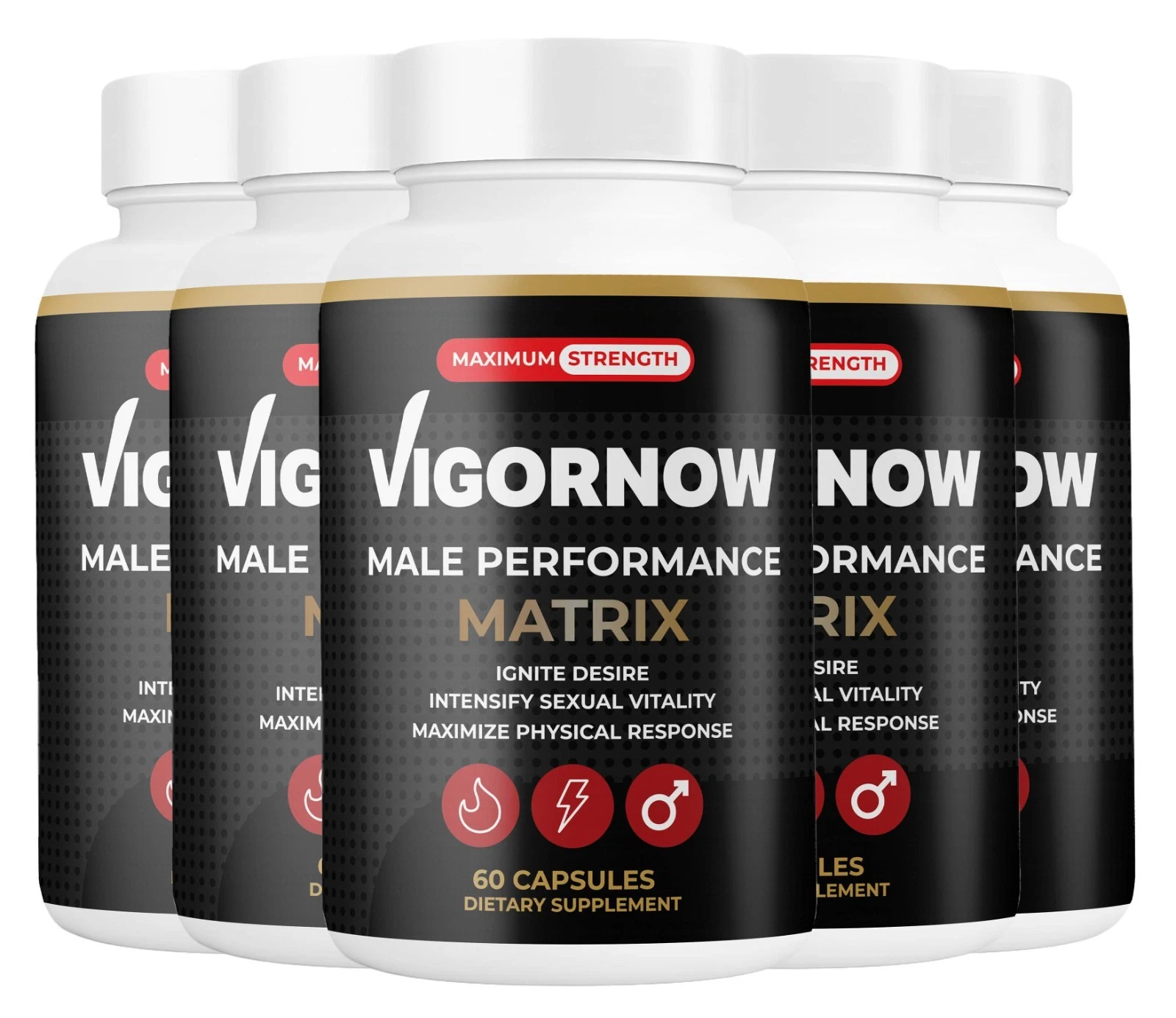 Vigor Now - Male Virility - 5 Bottles - 300 Capsules
