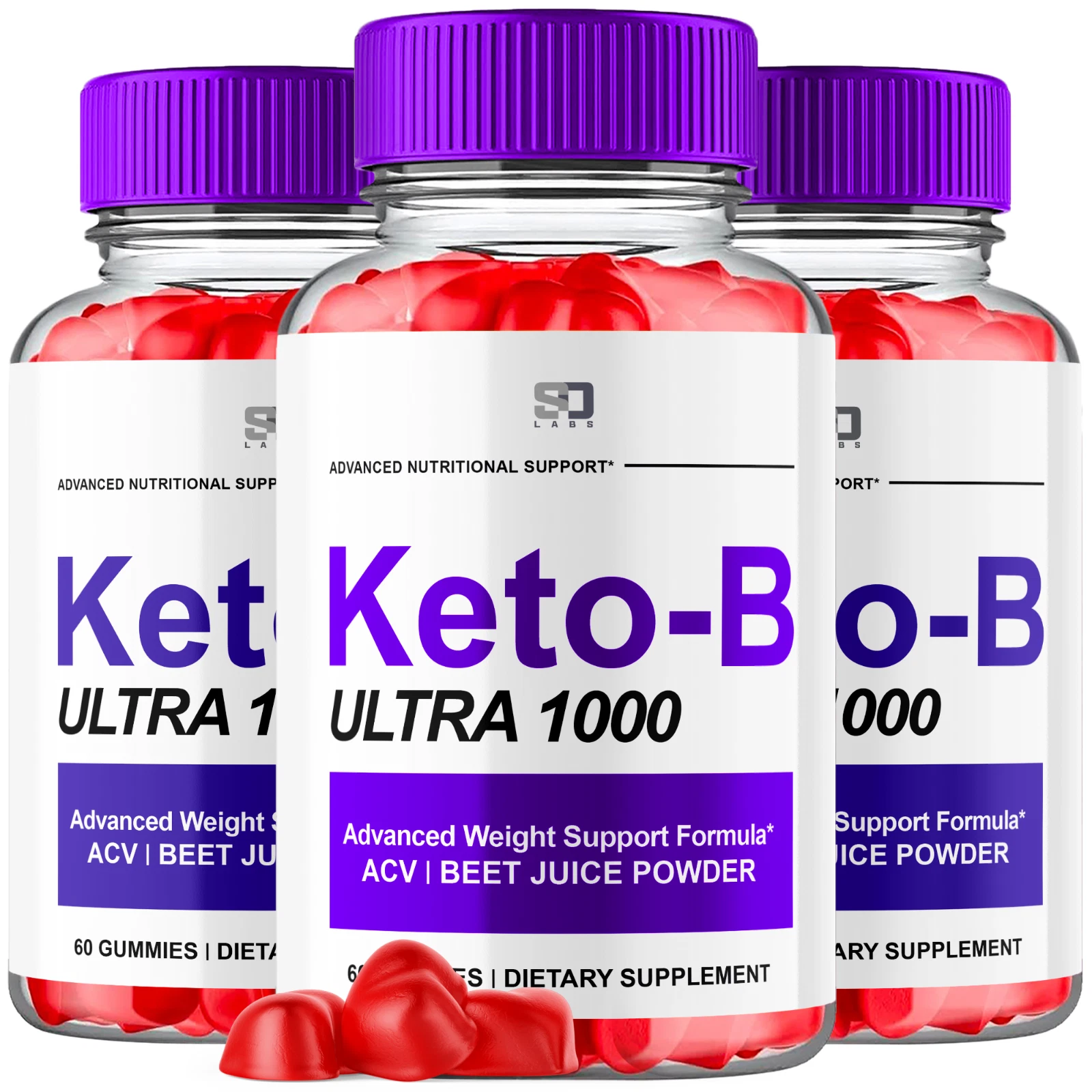 Keto-B Advanced ACV Weight Loss Gummies for Fat Burning and Energy (3 Pack)