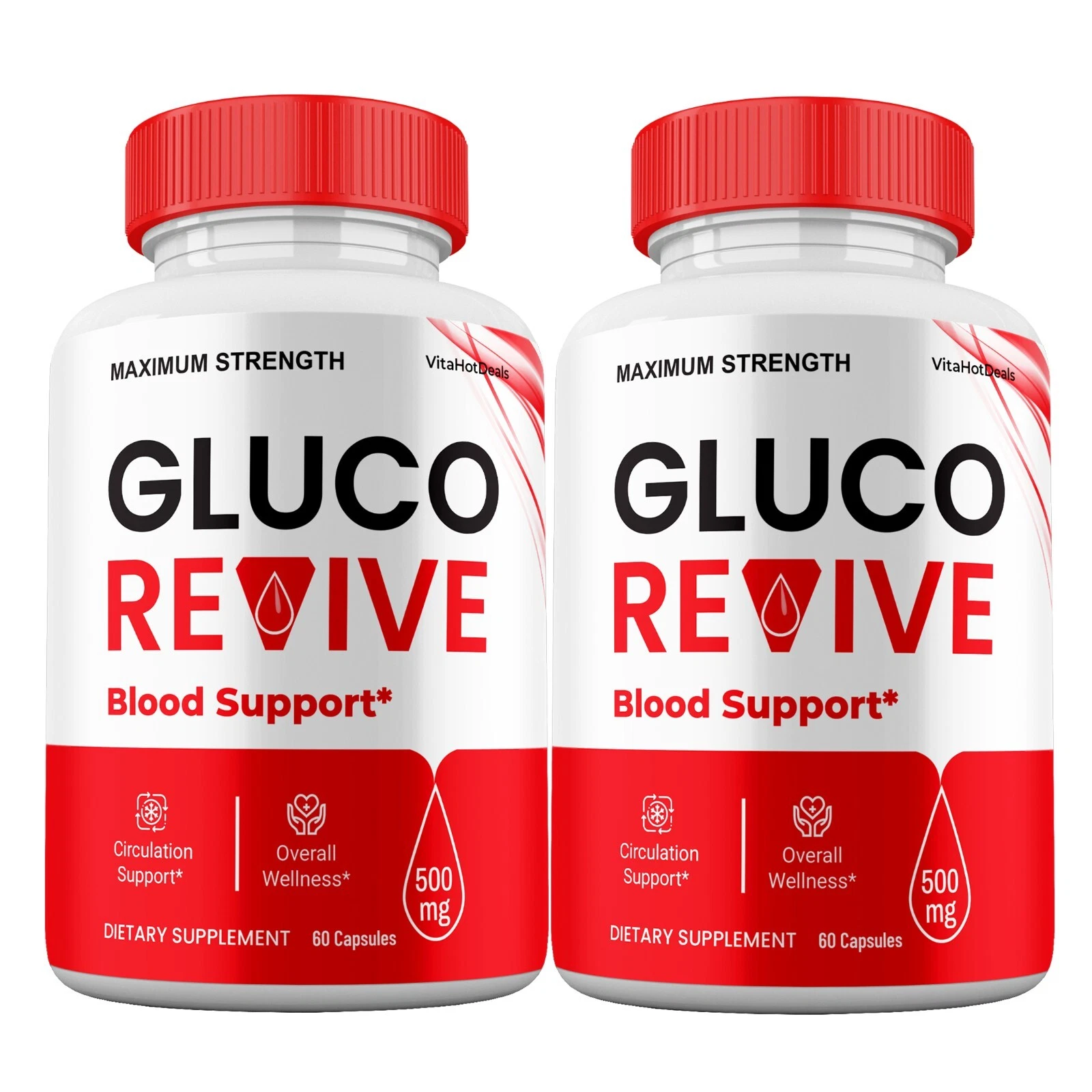 Gluco Revive Blood Support Capsules, All Natural Supplement (2 Pack)