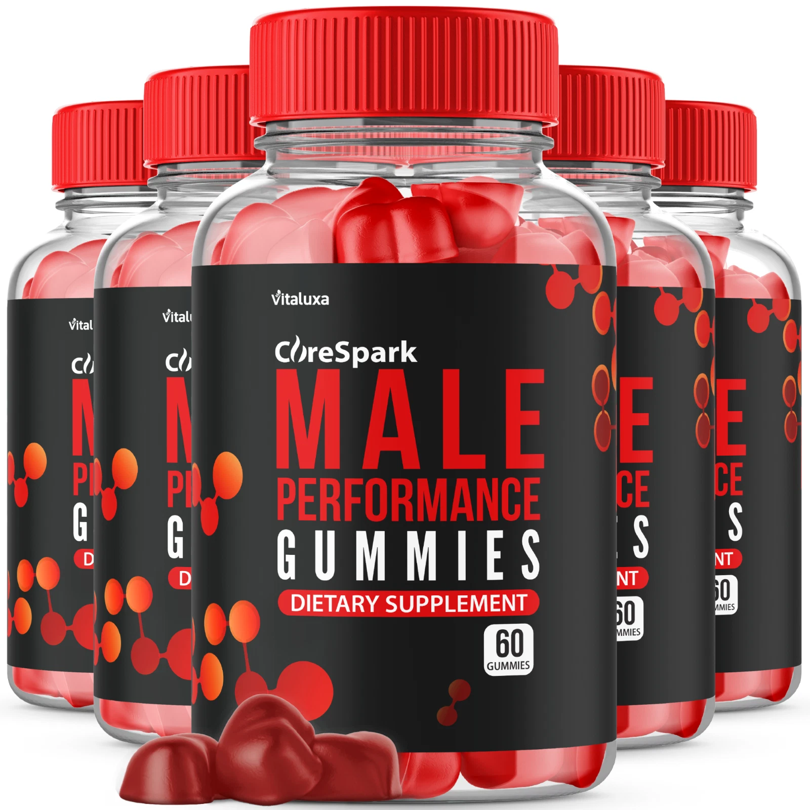 (5 Pack) Core Spark Gummies for Men Advanced Formula Male Health (300 Capsules)