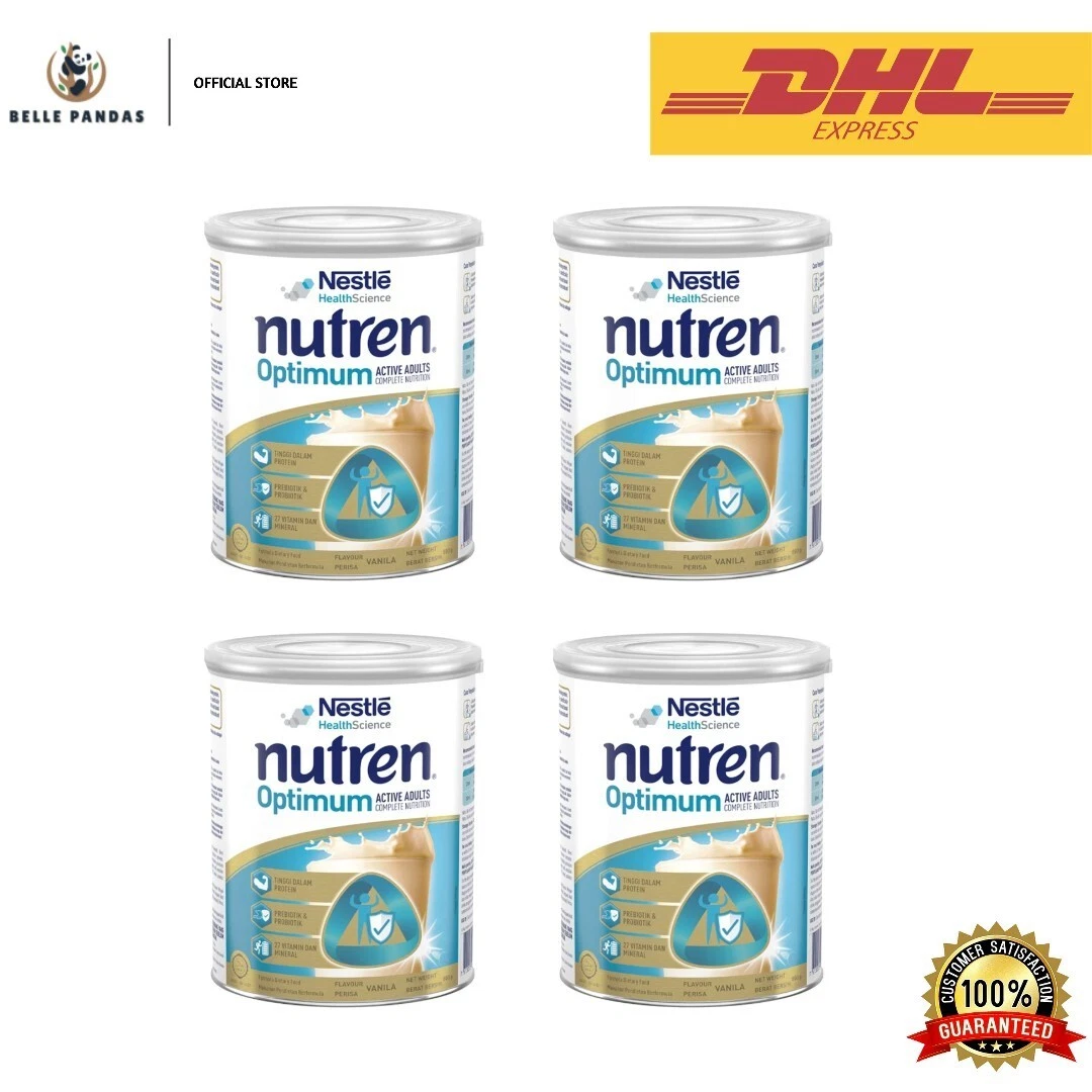 4 X Nestle Nutren Optimum Complete Nutrition Milk Vanilla Flavor 800g +DHL FREE