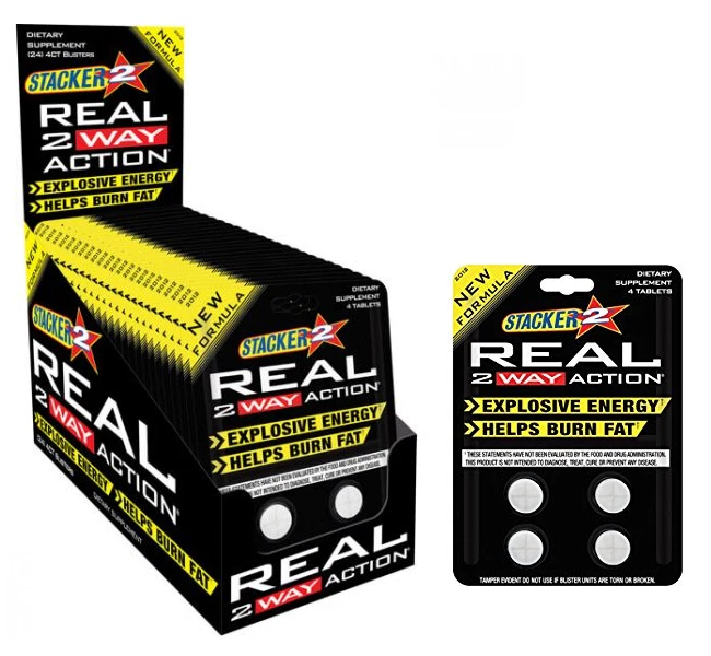 Stacker REAL 2 Way Action - 5 Packs - Fast Energy Diet Burn Fat Weight Loss 2WAY