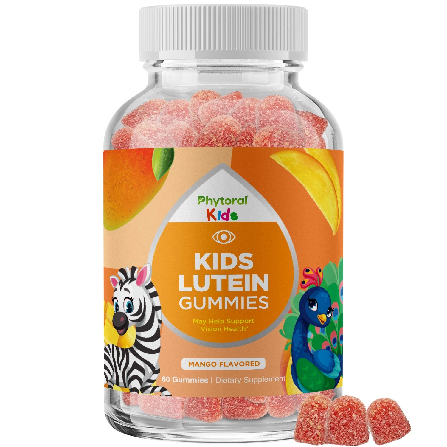 Kids Lutein Gummies - Mango Flavored Potent Lutein and Zeaxanthin 60ct