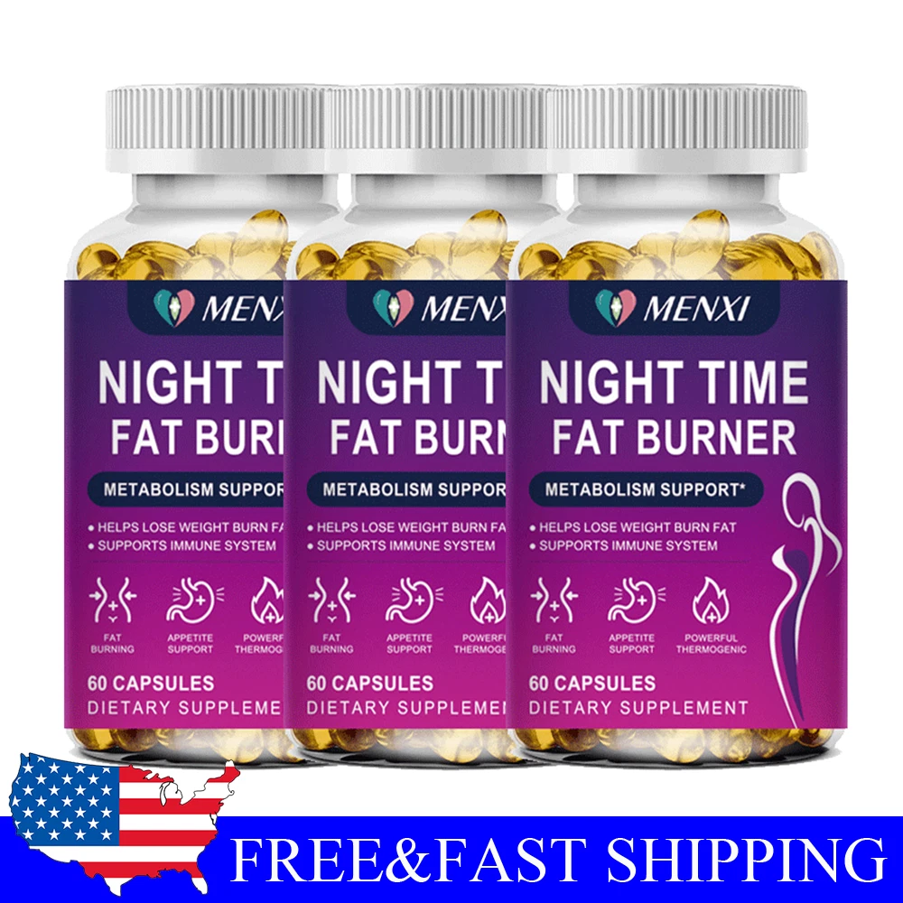 3 Packs Night Time Fat Burner Supplement For Fat Burn Weight Loss Metabolism
