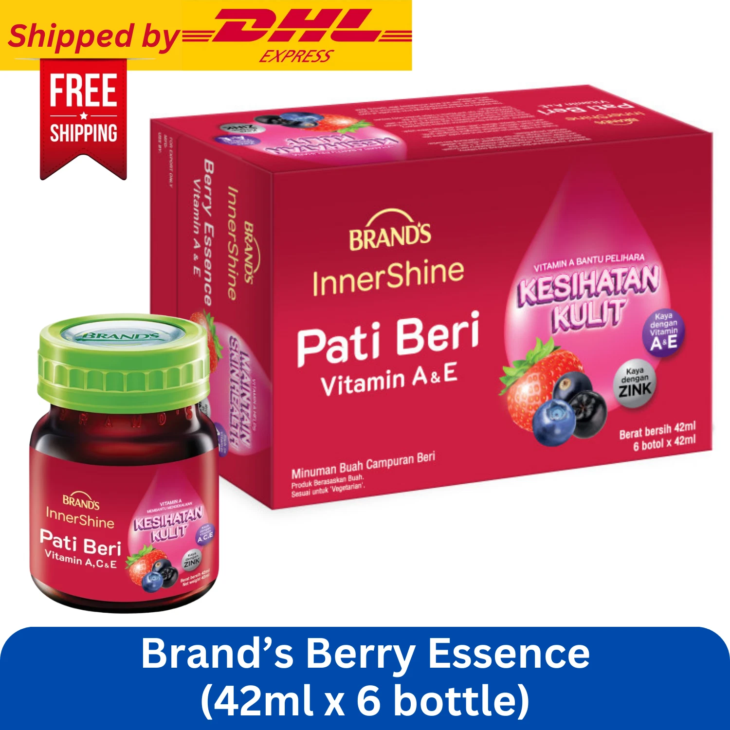 BRAND'S InnerShine Berry Essence 7 types of Berries (6 bottles x 42ml) DHL Ship