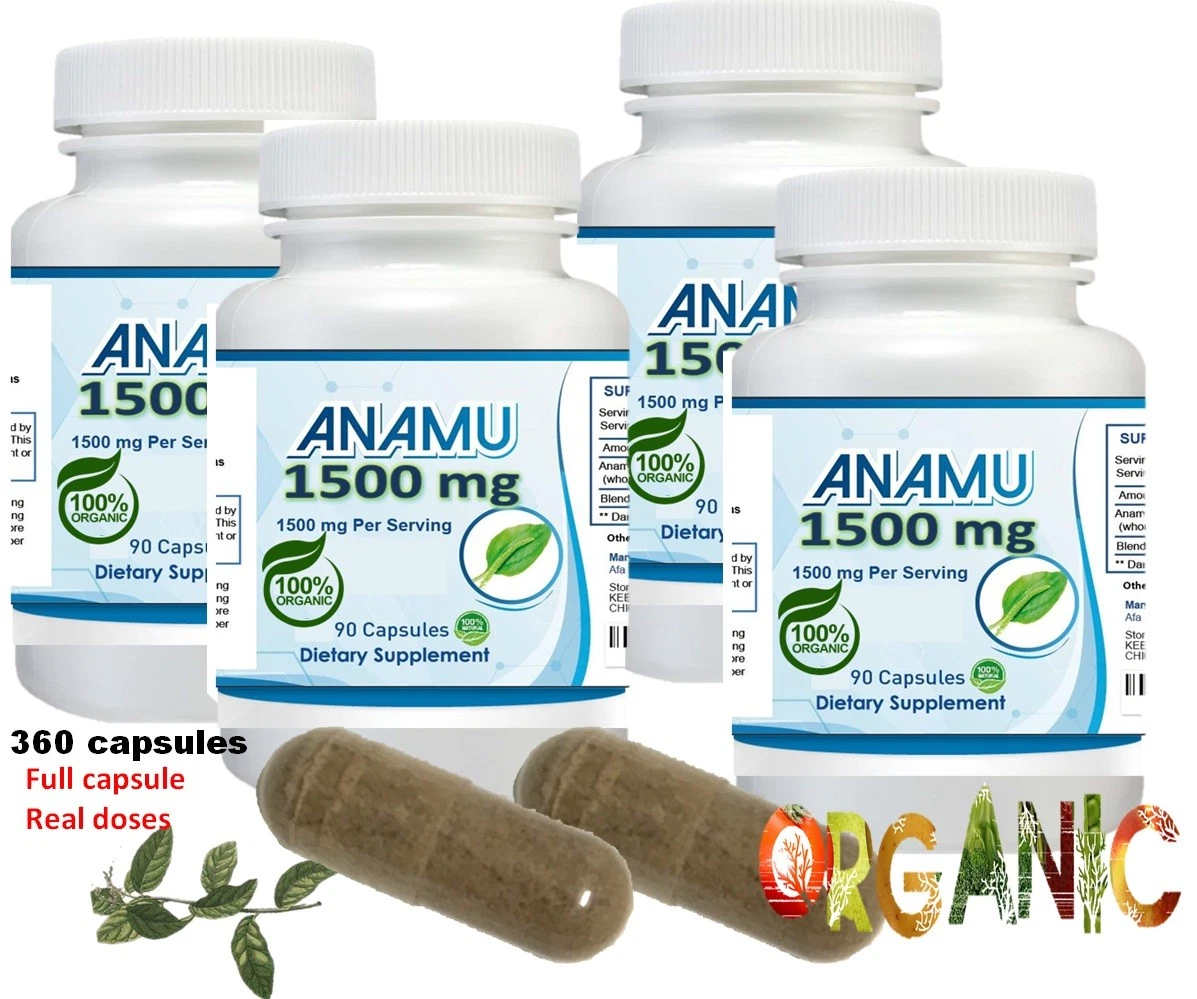 Anamu 360 Caps Petiveria 500mg Circulatory System Low Sugar support 4 Bottles