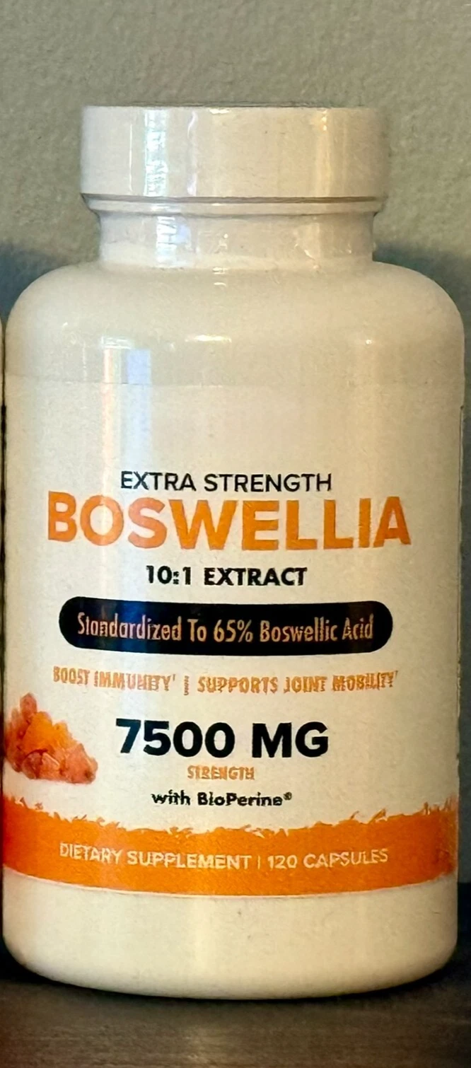 (1 PACK ) Extra Strength Boswellia 10:1 Extract, 7500mg Strength, 120 Capsules