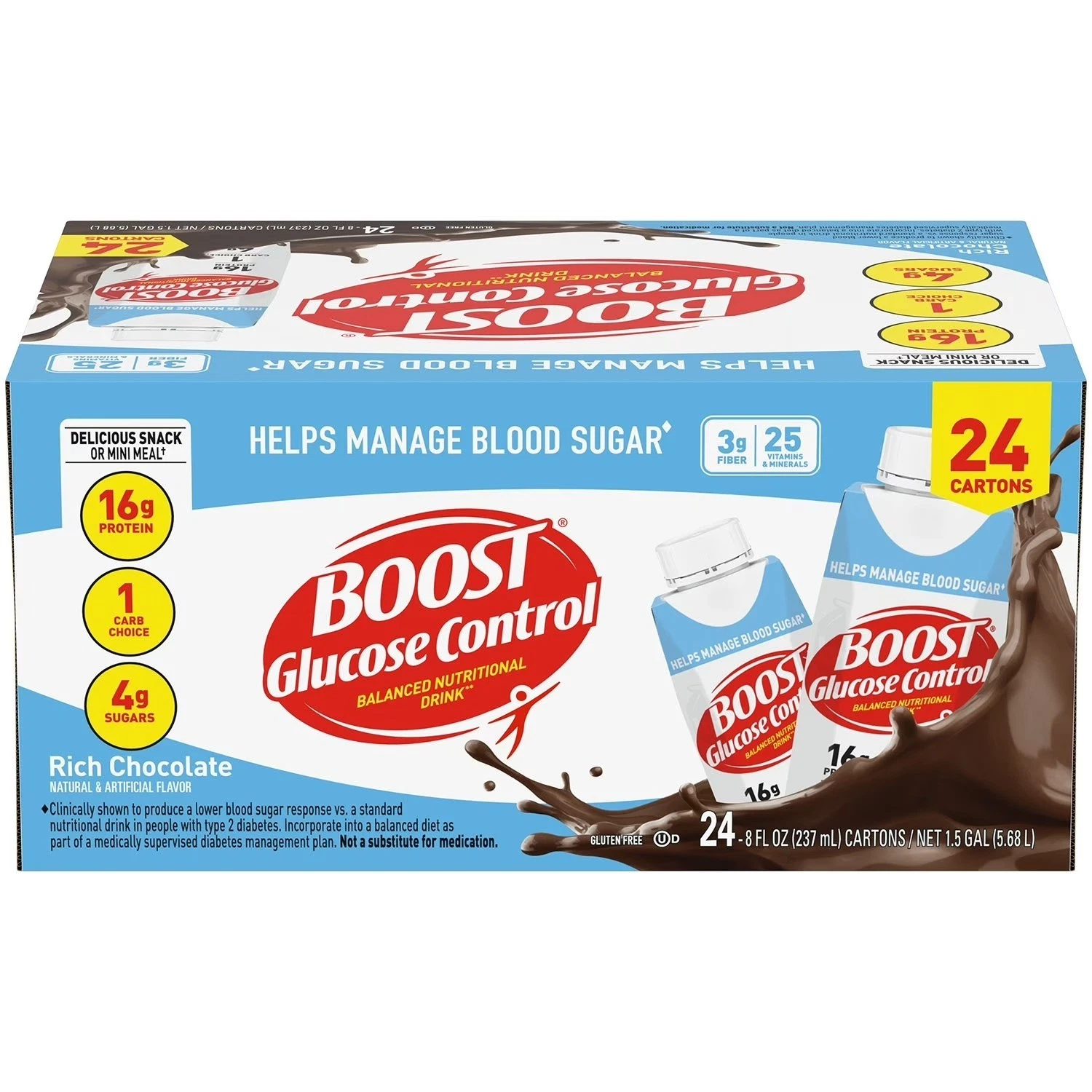 Nestle Boost Glucose Control Balanced Nutritional Drink Chocolate 8oz 24Ct 11/25