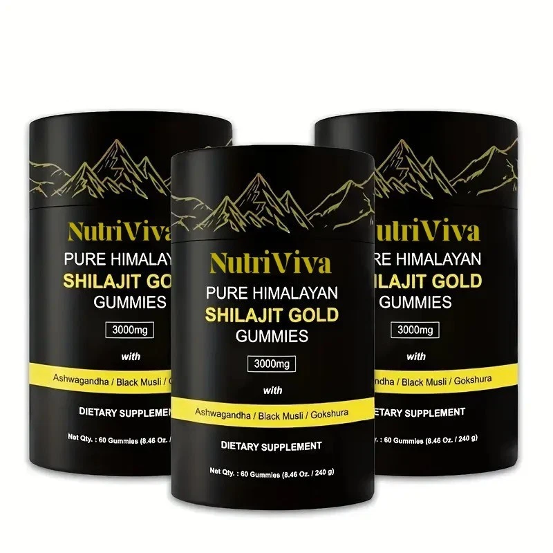 Pure Himalayan Shilajit Gummies 3000mg Energy, Testosterone & Immunity Boost 3PK